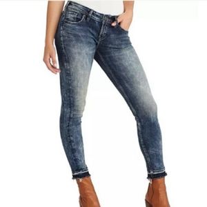 Silver Denimotion Aiko MID Ankle Skinny Silver Jeans Dark Wash W26